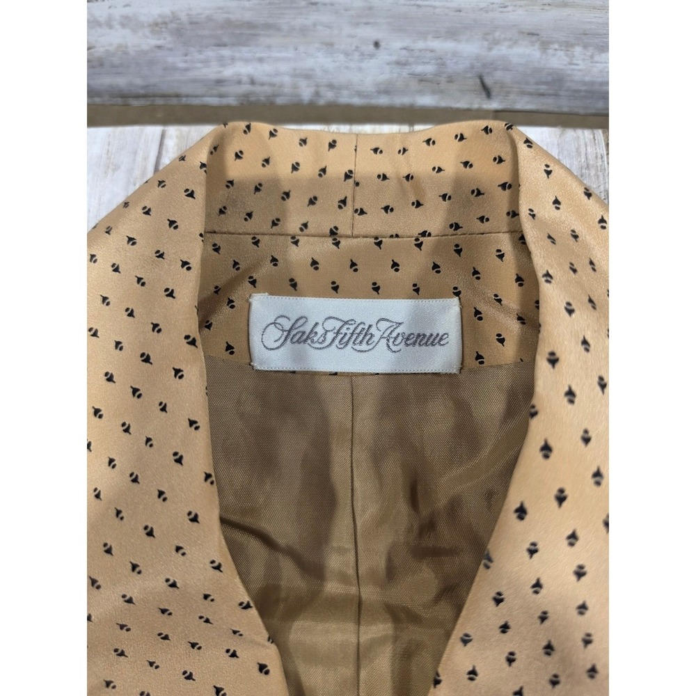 David Hayes Saks Fifth Avenue Vintage 3-Piece Skirt Suit Set Tan Black Size 4 - Picture 12 of 16